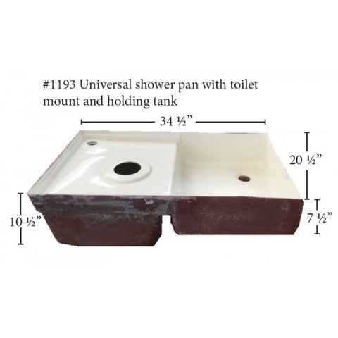 Fiberglass RV Toilet Mount/\Holding Tank/ Shower Pan Combo (1193)
