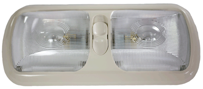 Arcon 18015 Double Light with Colonial White Base and Optic Lens - The RV Parts House