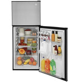 GE 9.8 Cu. Ft. 12 Volt DC Power Top-Freezer Refrigerator - Stainless direct replacement for the DM2852 but 12 volt only. GPV10FSNSB