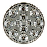 Round LED Truck and Trailer Lights w/ Clear Lens - 4” LED Brake/Turn/Tail Lights - 3-Pin Connector - Flush Mount - 12 LEDs (ST-W12) - The RV Parts House